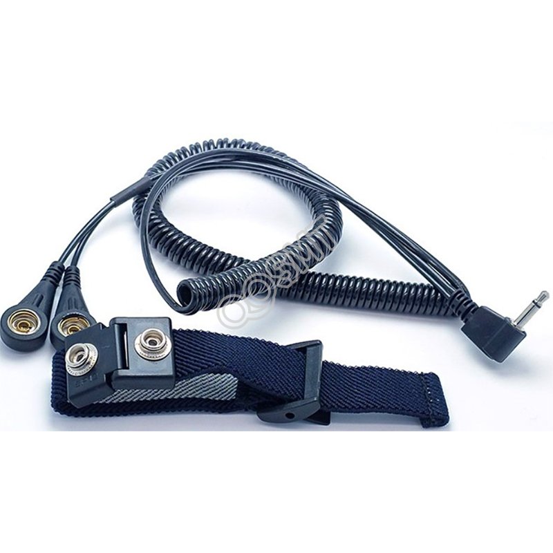 DC plug dual-circuit anti-static wrist strap factory anti-static wrist strap conductive yarn wristband